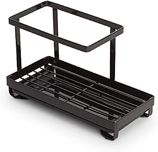 ECHTWERK Authentik Wysokiej jakości organizer do zlewozmywaka ze stali nierdzewnej z ociekaczem, Black Edition, 23 x 14 x 10 cm