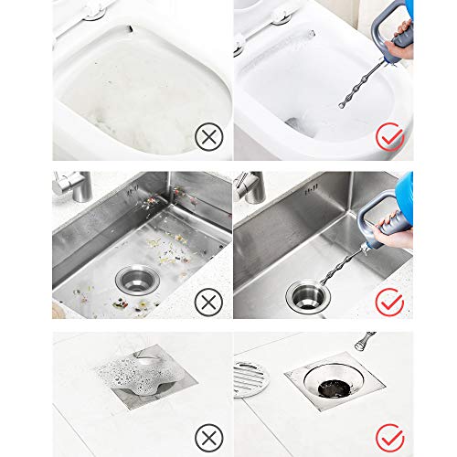Yokgrass Plumbing Snake, 25 Ft Drain Auger with Gloves, Sink Snake Drain Opener Flexible Hair Clog Remover, Heavy Duty Pipe Snake for Cleaning Clogged Bathroom, Kitchen Sink and Shower - Thumbnail 6