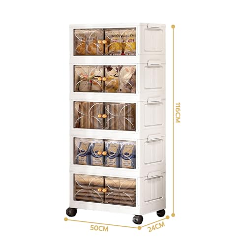 Image of uliance 5 Tier Plastic Storage Cabinet for Clothes, Multipurpose Storage Organizer, Plastic Wardrobe Almirah for Bedroom, Living Room & Home, Space Saving Storage Cupboard