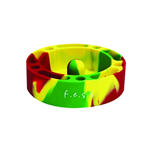 F.e.s.s. Fess Silicone Premium AshTray w/ Glass Friendly Tapping Center Unbreakable Shatter (Mixed)