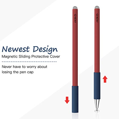 Stylus For Ipad(2 Pcs), Meko 2-In-1 3Rd Gen Disc Universal Stylus Pens Touch Screens For Apple/Iphone/Ipad Pro/Mini/Air/Android/Microsoft/Surface All Capacitive Touch Screens (Red & Blue) #TOP1