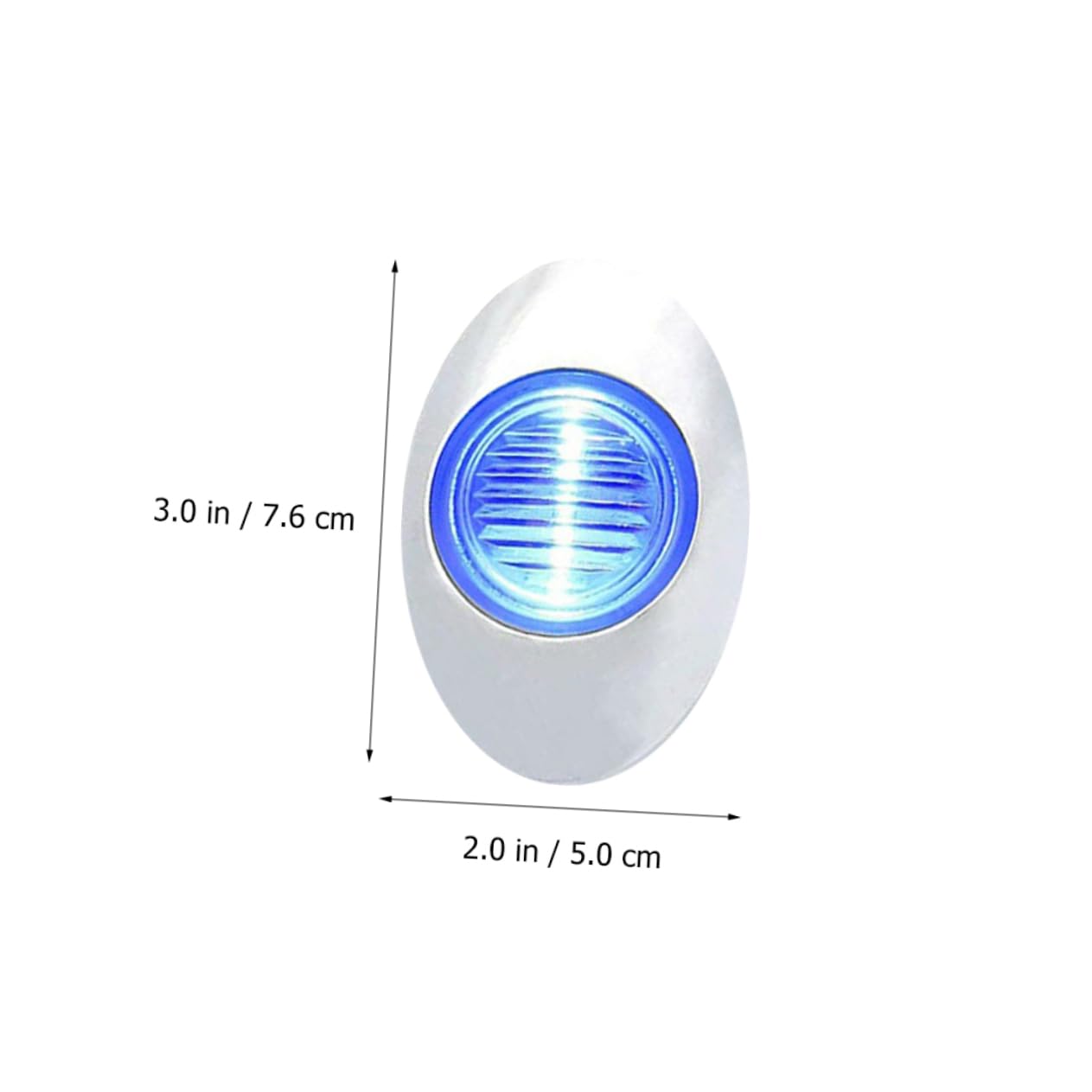 Luci LED per Barca Marine Ovali 3 LED 4 Pezzi 12v Blu | Impermeabili, 0,6w a Basso Consumo, PC Cromato e Abs, per Sottomarini e Imbarcazioni da Guerra