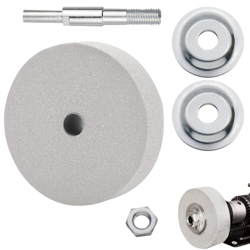 Piedras de afilar para taladro 75mm, disco de esmeril verde, grano 80, para metal, madera y plásticos, conexión de 8mm, 3 piezas