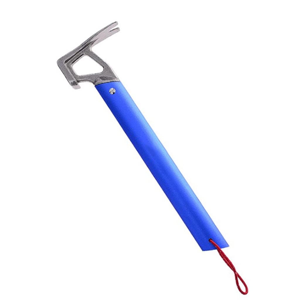 Kalttoy Blue Camping Tent Peg Hammer Stainless Steel For Driving Stakes Into For Ground For Hiking Fishing Mountaineer Tent Peg Hammer