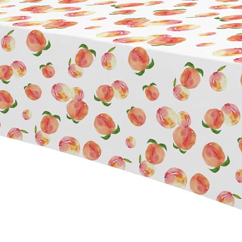 Image of Peach Decorations Supplies Party Tablecloth - Disposable Fruit Sweet As A Peach Theme One Sweet Birthday Decorations Tablecover - 4 Pcs(54in x 108in)