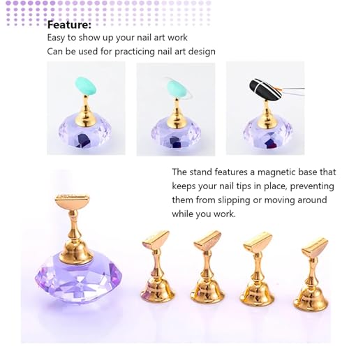 Kit de soporte para arte de uñas con 5 bases magnéticas miniatura 5
