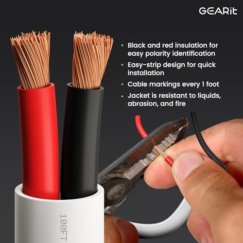image for GearIT 12/2 Speaker Wire (250 Feet) 12AWG Gauge - in Wall Audio Speake