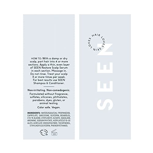 Seen Restore Scalp Serum, Fragrance Free - Non-Comedogenic & Sulfate-Free Scalp Serum- Dermatologist-Developed - Safe For Sensitive, Eczema & Acne Prone Skin #TOP1