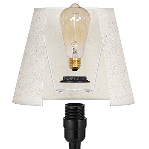 Table Lamps Set of 2, Bedside Nightstand Lamps with Dual USB Charging Ports, Desk Lamps with Metal Base Fabric Lamp Shade for Living Room Bedroom Office, 20\" High - Thumbnail 4
