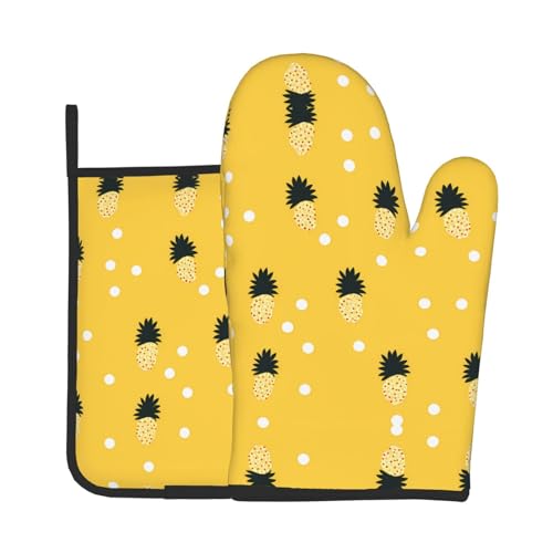 AKGFFDS Juego de dos piezas de guantes resistentes al calor de alta gama y almohadillas aislantes para cocinar