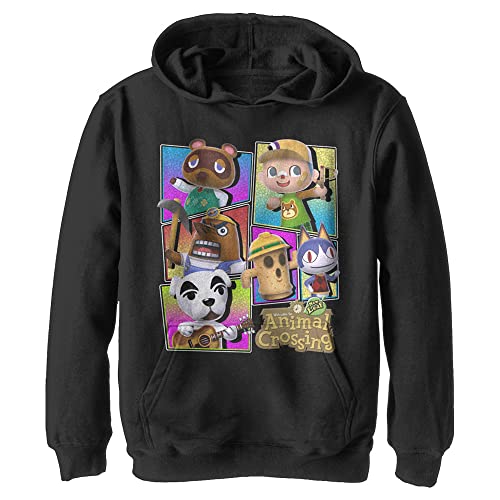 Nintendo Felpa con cappuccio per bambini con animali incrociati, nero, Medium