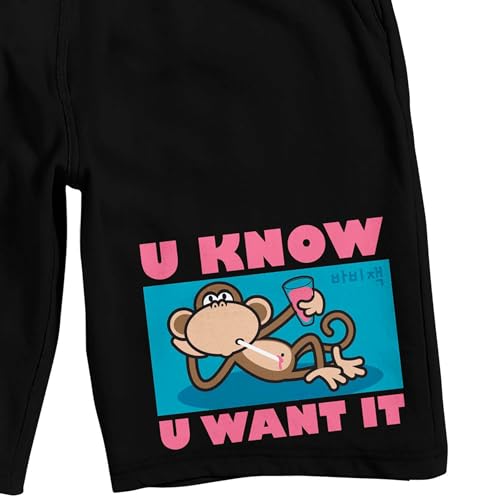 Bobby Jack U Know U Want It Men's Black Sleep Pajama Shorts2