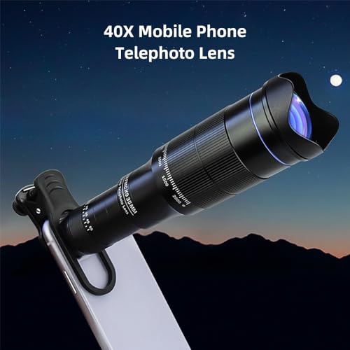 Andoer 40X Mobile Phone Telephoto Lens Kit with Lens Clip, Phone Holder, Extendable Mini Tripod, Remote Shutter for Hiking, Camping, Wildlife Watching - Image 4