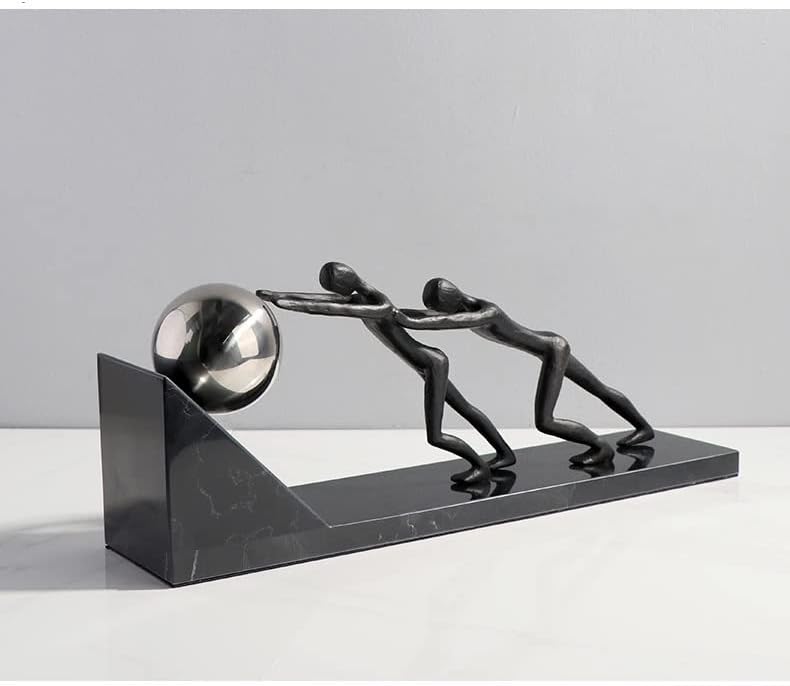 Miniatura 4 de Escultura de estatua de feng shui chino, simple y moderno, de metal, creativo, empujador, decoración de escritorio, oficina, estudio, sala de estar,