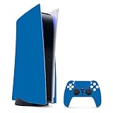 MightySkins Gaming Skin for PS5 / PlayStation 5 Bundle - Solid Blue | Protective Viny wrap | Easy to Apply and Change Style | Made in The USA
