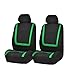 FH Group Car Seat Covers Full Set Cloth - Universal Fit Automotive Seat Covers, Low Back Front Seat Covers, Solid Back Seat Cover, Washable Car Seat Cover for SUV, Sedan and Van Green