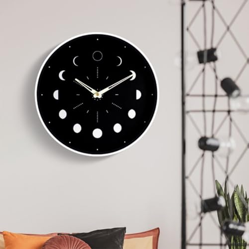 Horloge murale lumineuse phase de lune silencieuse pour un sommeil paisible - 6
