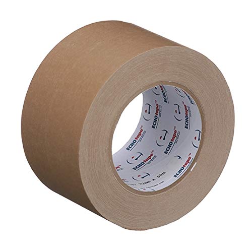 ECHOtape FB-K4347 | Heavy Duty Brown Paper Tape | Box Tape for Shipping | Carton Sealing Tape | Strong Adhesive | Multi-Purpose Adhesive Tape | Kraft Flatback Tape | 0.94 in x 54.6 yds