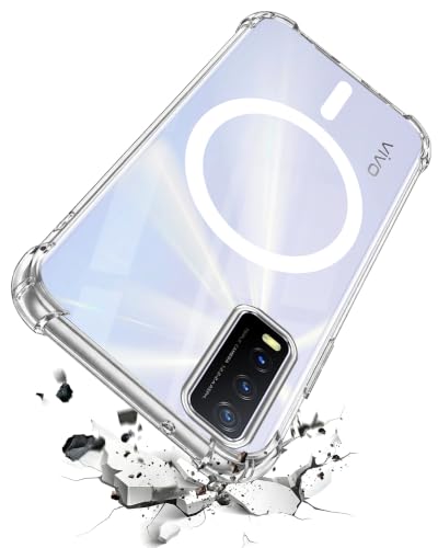 Image of Jkobi Shockproof Crystal-Clear Back Cover for Vivo Y20A | Y20T | Y20G (Magsafe Wireless Support | Drop & Camera Protection | Hard Polycarbonate)