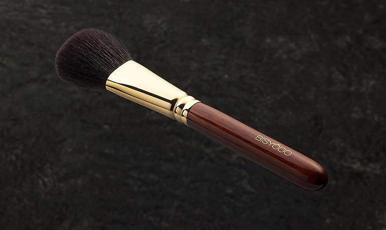 BISYODO Long Series Cheek Brush - Round Flat Type, Brown