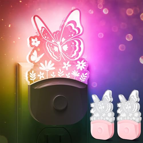 Image of L LOHAS LED Kids Night Light, Butterfly Night Light for Kids, Colored Mode