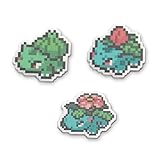 Pokémon Center: Bulbasaur, Ivysaur e Venusaur Pokémon Pixel Pins (confezione da 3), One Size, Lega di zinco/smalto duro, Nessuna pietra preziosa