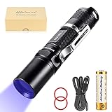 LIGHTFE Blacklight 365nm UV Flashlight with High Power Output, Pure Beam for UV Glue Curing Light, R