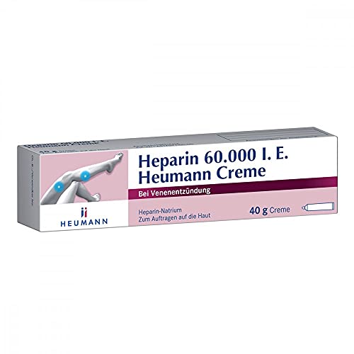 Heparin Heumann Creme 60.000 I.E.: Heparin-Natrium zum Auftragen auf die Haut bei stumpfen Verletzungen und oberflächlichen Venenentzündungen 40 g