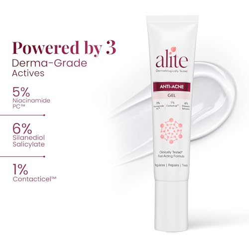 Image of Alite Anti-Acne Gel for Pimple Treatment | Acne Spot Corrector with 5% Niacinamide PC + 6% Silanediol Salicylate | Reduces Active Pimples, Inflammation & Scars | Dermatologically Tested | 15g