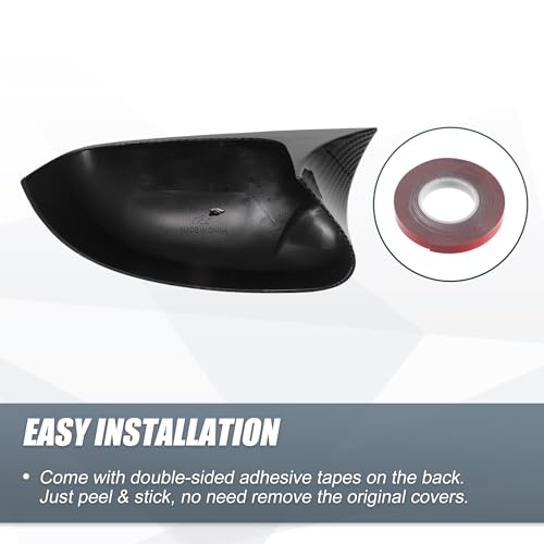 X AUTOHAUX 1 Pair Car Rear View Driver Passenger Side Mirror Cover Cap Overlay Black Carbon Fiber Pattern for Ford Focus RS ST MK3 2012-2017 Mirror Guard Covers Exterior Decoration Trims by X AUTOHAUX - Image 5