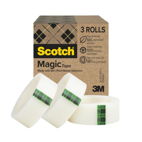 Scotch Magic Greener Tape, Invisible Tape for Fixing Paper, Office