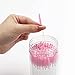 100 Pcs Disposable Mascara Wands, Crystal Eyebrow Spoolies Brush for Eyelash Extensions, Makeup Applicators Kits Eyelash Brush with Container (Pink)