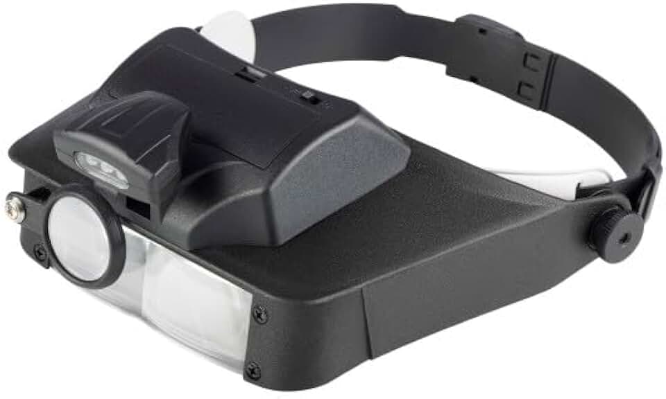 Magnifying Glasses for Close Work - 1.8X-4.8X Magnifying Headset with Light and 3 Lenses - Magnifier with Light Hands Free Head Mo