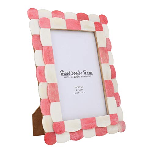 Handicrafts Home Photo Picture Frame - 4" X 6" Handmade Gift Photo Frames - Red & White #TOP3