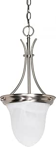 Nuvo Lighting 60/394 One Light Pendant, Brushed Nickel/Alabaster Glass