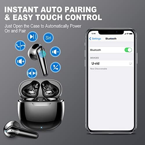 Wireless Earbuds Bluetooth 5.3 Headphones with 4 Mics, 2023 In Ear Wireless Headphones ENC Noise Cancelling Wireless Earphones 40H Ear Buds HiFi Stereo Deep Bass Bluetooth Earbuds IP7 Waterproof/USB-C