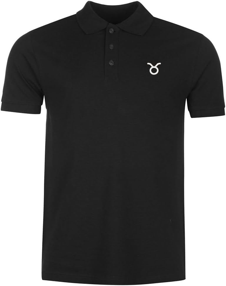 Mens Polo Shirts 3376 Taurus Zodiac Symbol Embroidered Short Sleeve Shirts
