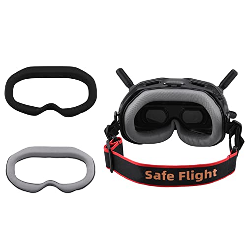Hensych 1 Stück Ersatz Augenmaske Weicher Schwamm Frontplatte für FPV-Brille V2 Flugbrillen Maskenpolster Zubehör (Grau) Cover