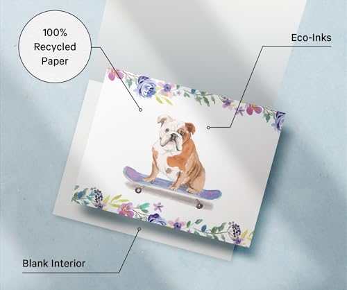 Image of Twigs Paper English Bulldog Thank You Cards, 12 Dog Stationery Note Cards