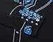 SALVAJE OESTE Western Embroidered Cowboy Shirts for Men, Casual Button Down Long Sleeve Shirt with Floral Design Black-Royal Blue