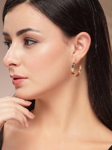Image of Bohey by KARATCART Set of 6 Gold-Plated Multi-Design Hoop Earrings for Women