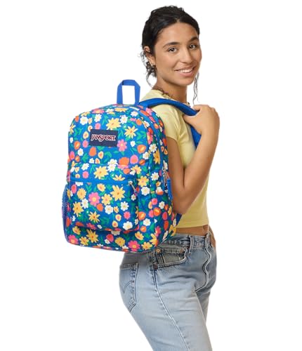Image of JanSport Cross Town Backpack - Simple Bag for Everyone with 1 Main Compartment, Front Utility Pocket - Premium Class Accessories - Flower Market