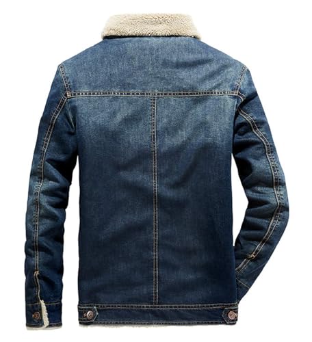 Men's Fleece Lined Denim Jacket Winter Jean Jacket Cowboy Coat Trucker Jacket2