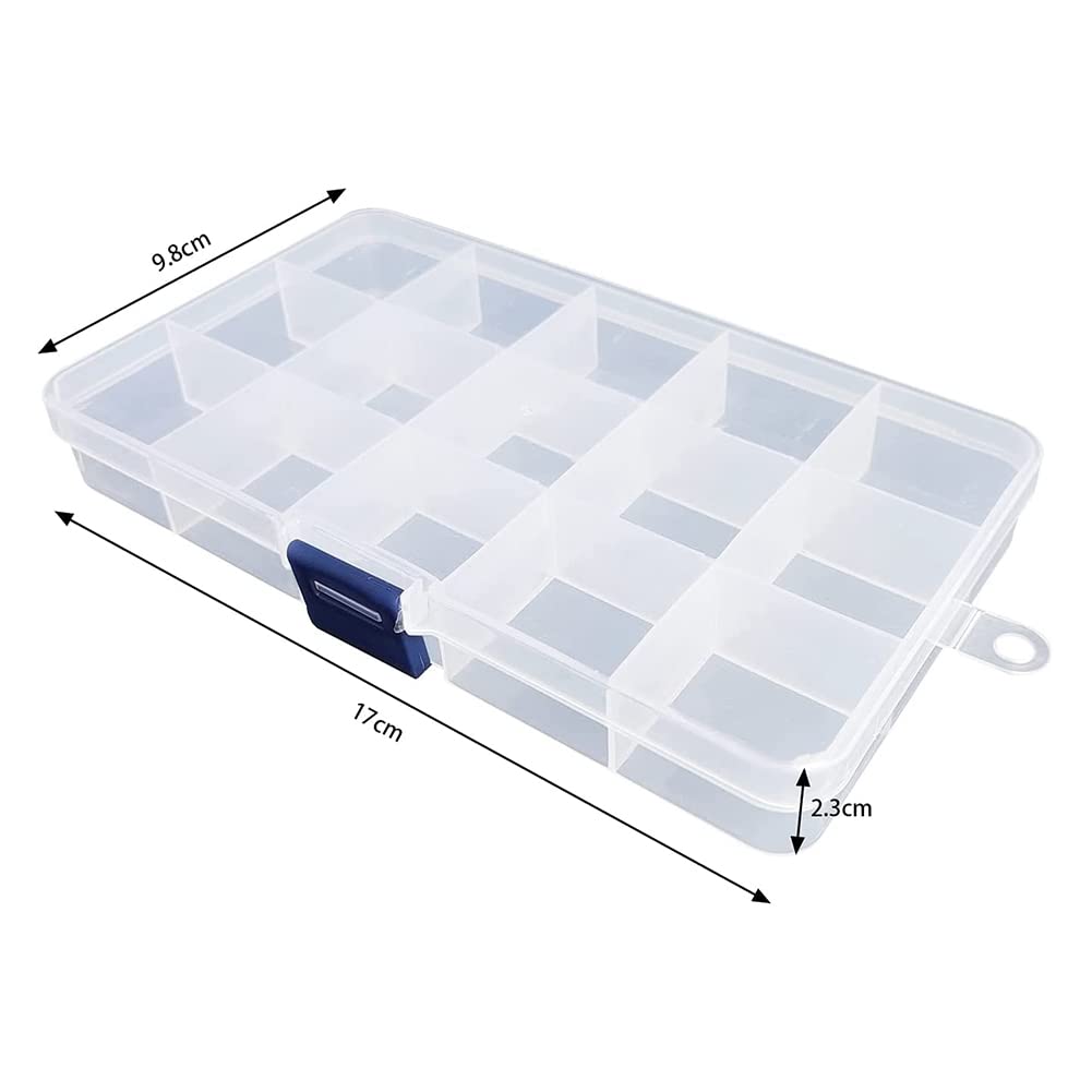 IFAMIO Aufbewahrungsbox Transparent | 5 Fächer Für Angelzubehör, Perlen & Schmuck | 17,5 X 11 X 3 Cm