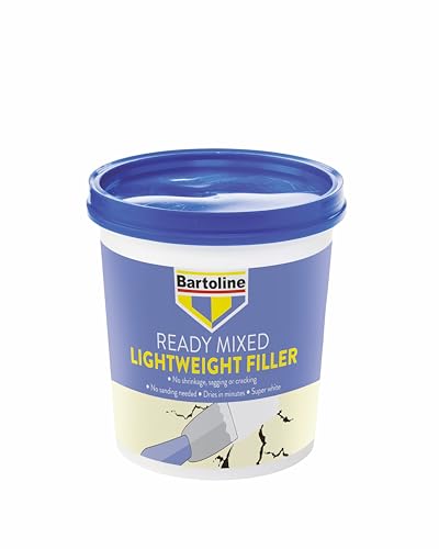 Bartoline Ready Mixed Lightweight Filler 1L, High-Tech, No-Shrink, No-Sand Formula, Fast Drying for Interior and Exterior Use