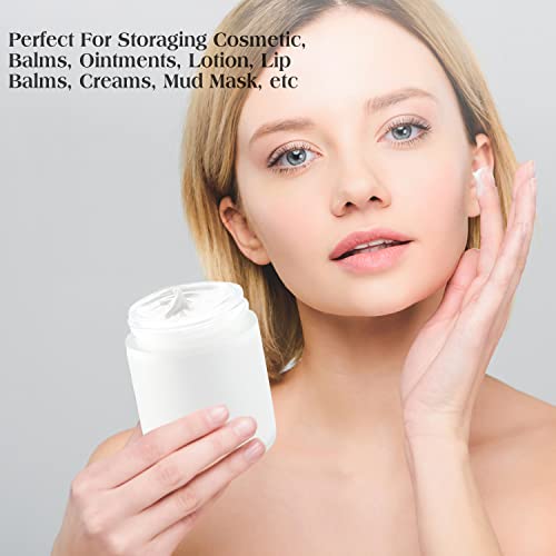 4 Pack 200g/7oz Frosted Glass Jars Empty Cosmetic Pot Refillable Cream Container Bottle with Rose Gold Lid&Inner Liner for Lotion Face Cream DIY Makeup Salve Lip Balm Toiletries4