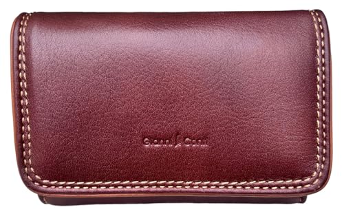 Gianni Conti Portefeuille en cuir, blocage RFID, porte-monnaie zippé, boîte cadeau 588359, Marron et brun clair, 12.5cm, Classique