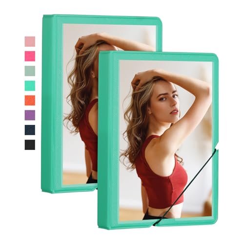 Lifting 2 Pack Small Photo Album 4x6 28 Pockets Plastic 4 x 6 Photo Book Album with Customizable Cover Mini Picture Album for Family Wedding Anniversary Baby Vacation (Robin Egg Blue)