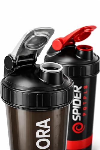 Image of Buy One Get One Free - Protein Shaker Bottle 700ml with Mixer Ball & Leakproof Lid | Gym, Sports & Fitness Shaker for Protein Shakes, Smoothies & Pre-Workout (Jet Black Combo)