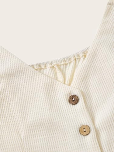 Women's Button Up V Neck Vest Top Elegant Sleeveless Split Hem Knit Tops3